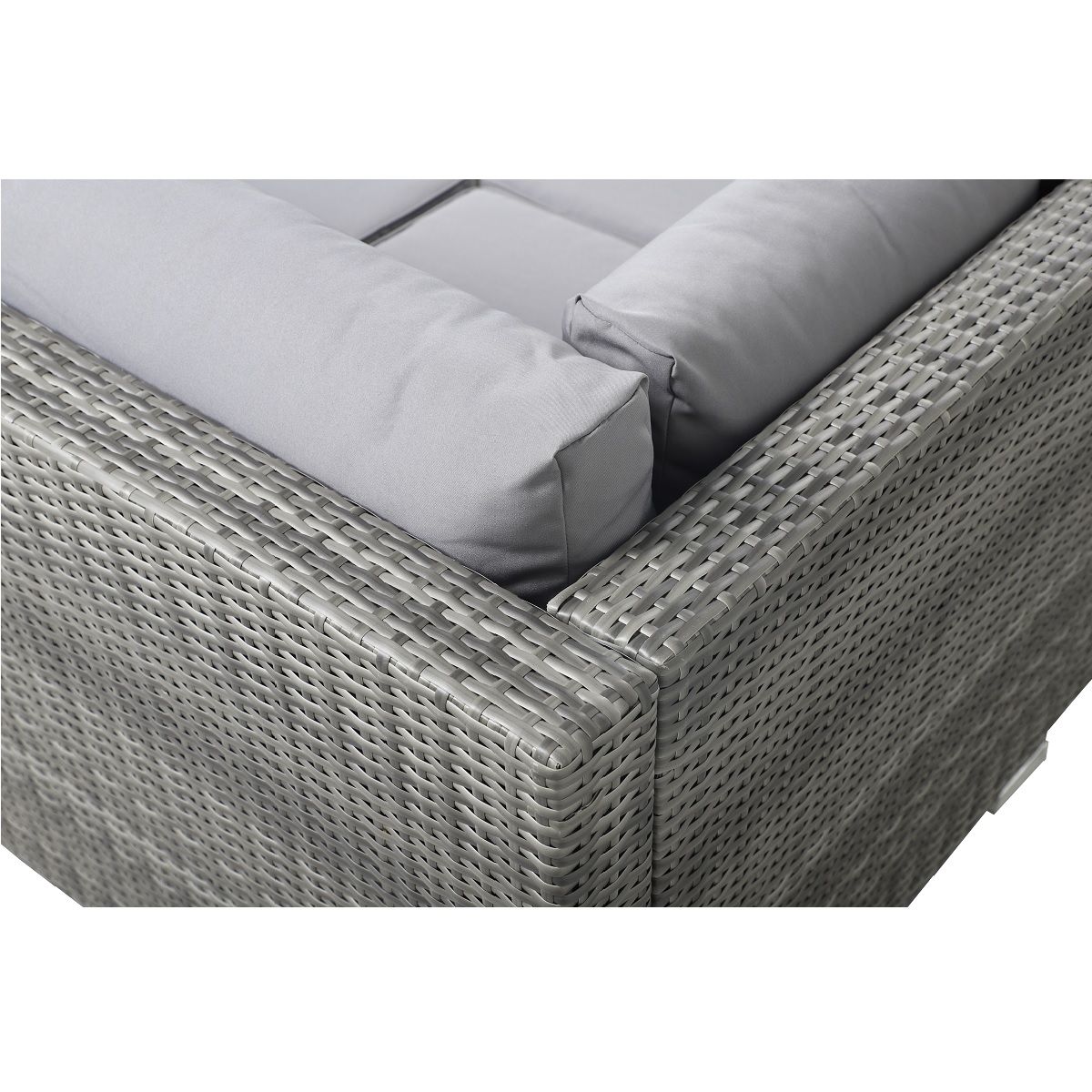 Beau rivage Salon bas de jardin d'angle - Résine tressée - Grise - STELLA