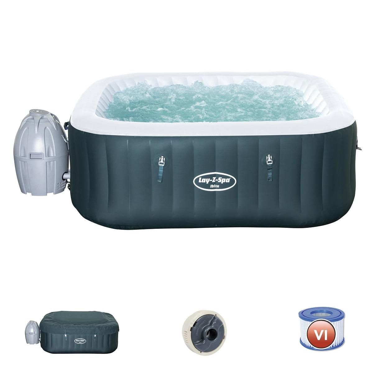 BESTWAY Spa gonflable Lay-Z-Spa  Carré - IBIZA Airjet