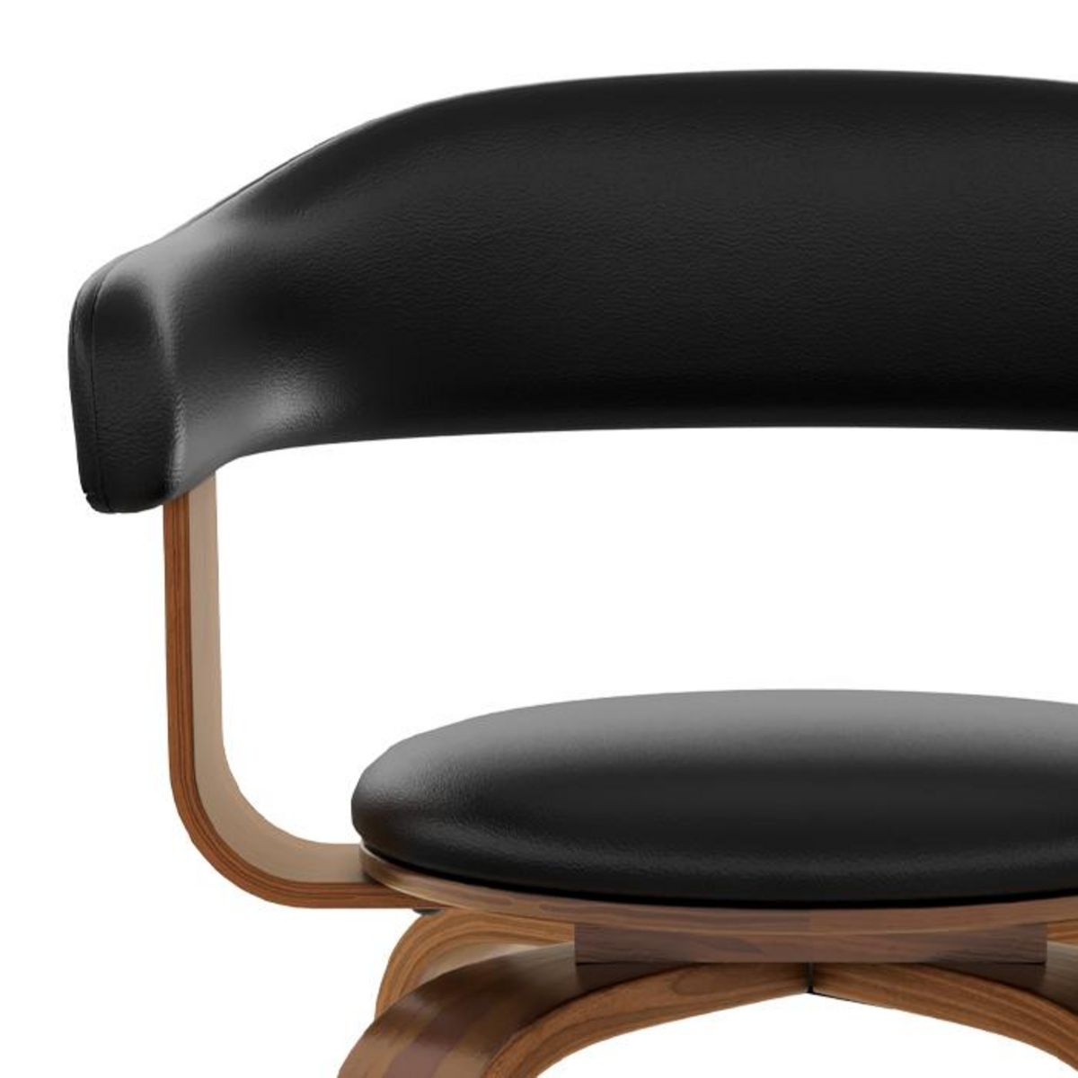 Rendez vous déco Chaise avec accoudoirs en cuir synthétique noir - Harold