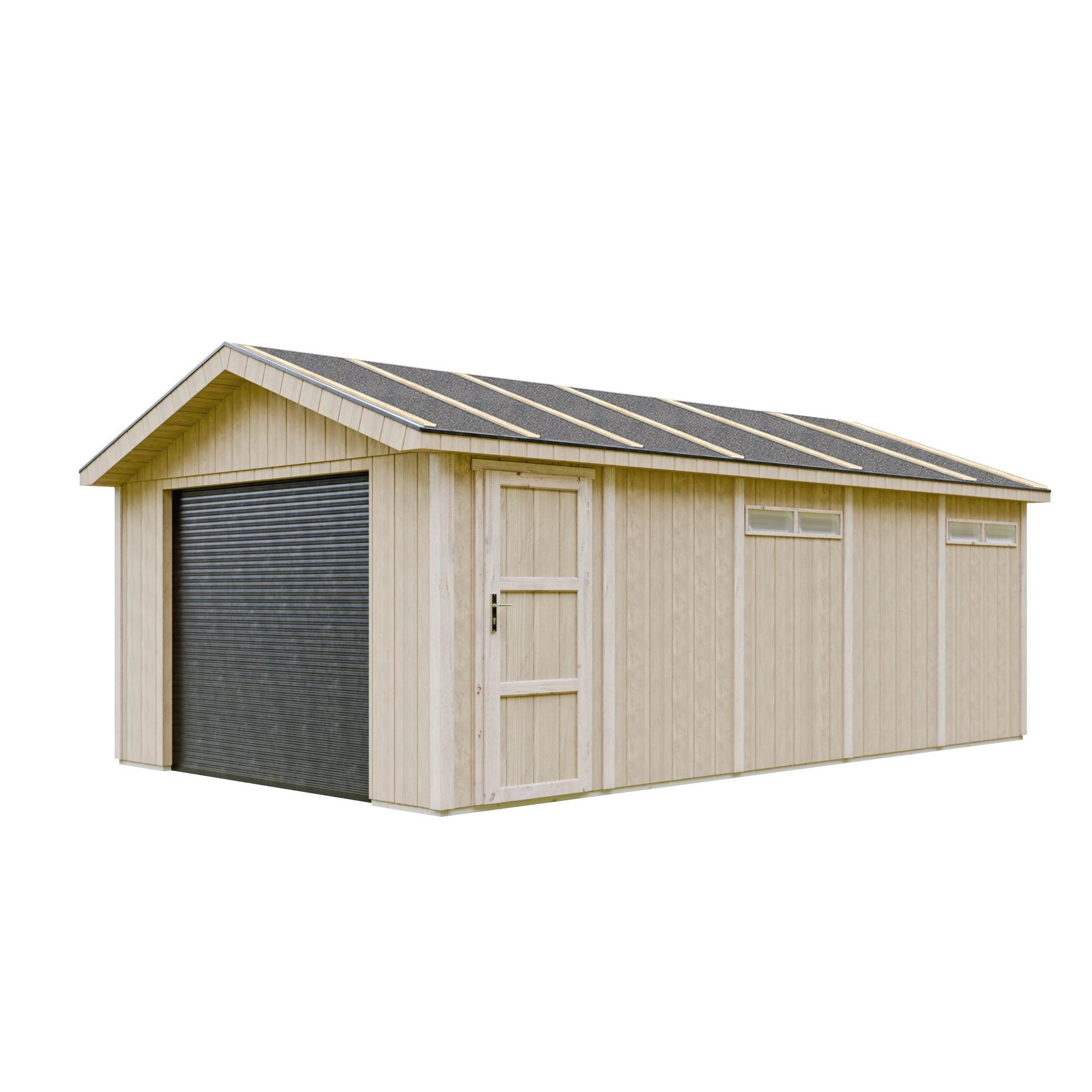 Voir la diapositive 1 : TIMBELA Garage qualité premium 21 m²- l378xl648 cm construction en panneaux lp smartsidem992b