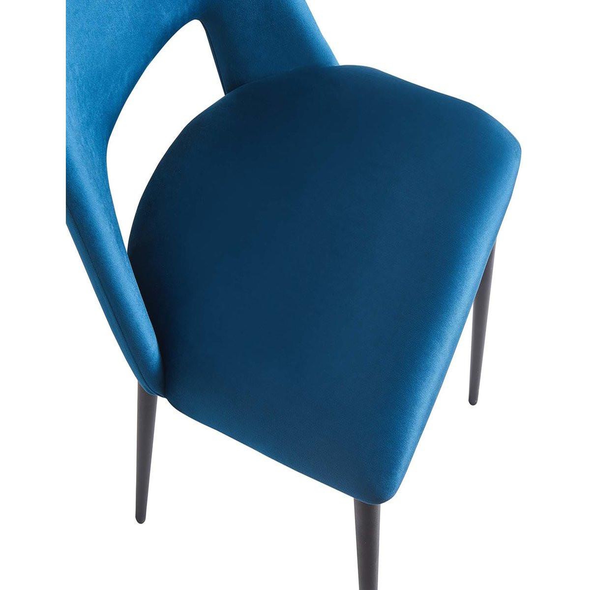 Voir la diapositive 4 : Habitat et Jardin Lot de 2 chaises en velours  fedora  - bleu foncé