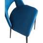 Voir la diapositive 4 : Habitat et Jardin Lot de 2 Chaises en velours  Fedora  - Bleu foncé
