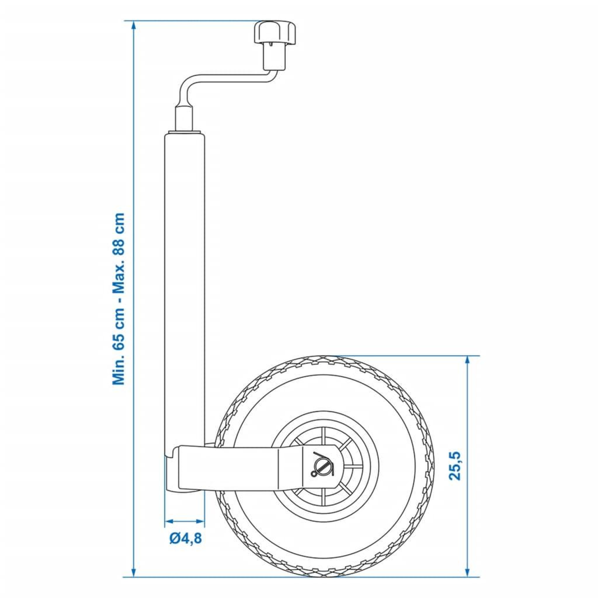Voir la diapositive 6 : PROPLUS Roue jockey avec pneu d'air ProPlus 48 mm 26 x 8,5 cm
