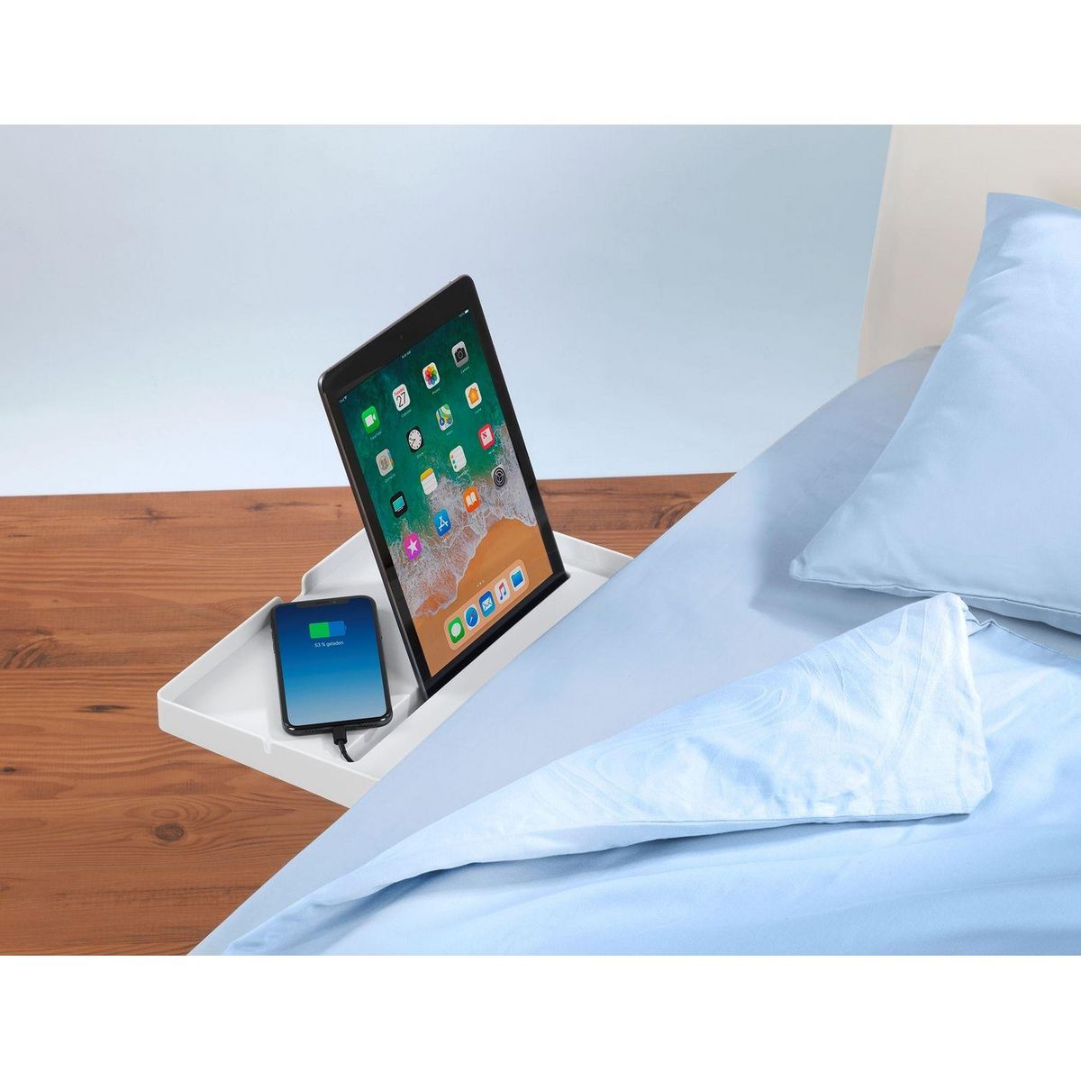 Wenko Majordome de lit avec support - Blanc