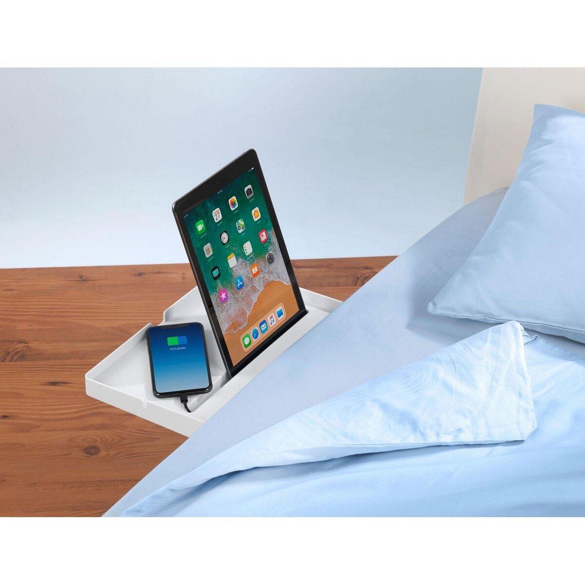 Wenko Majordome de lit avec support - Blanc