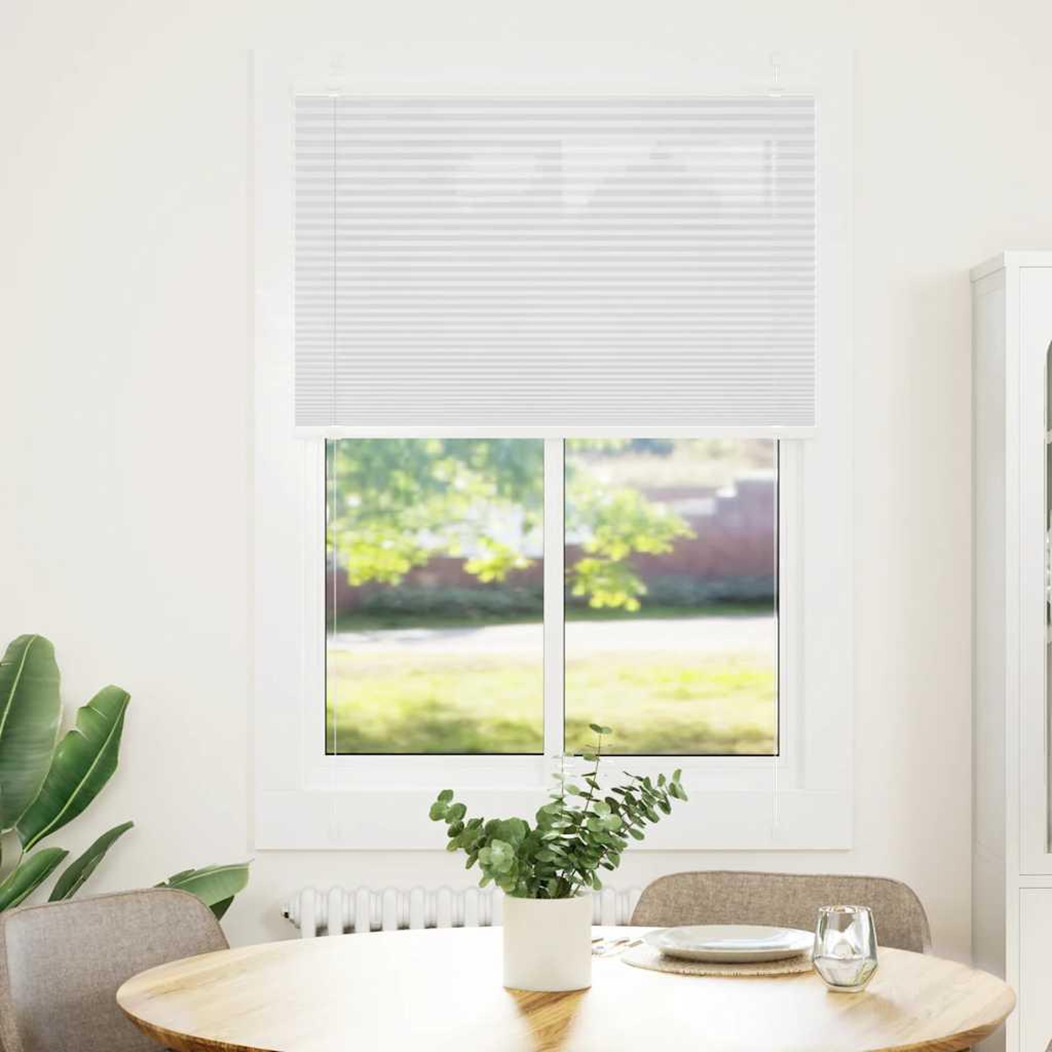 Voir la diapositive 2 : VIDAXL Store plisse blanc 90x100 cm largeur du tissu 89,4 cm polyester