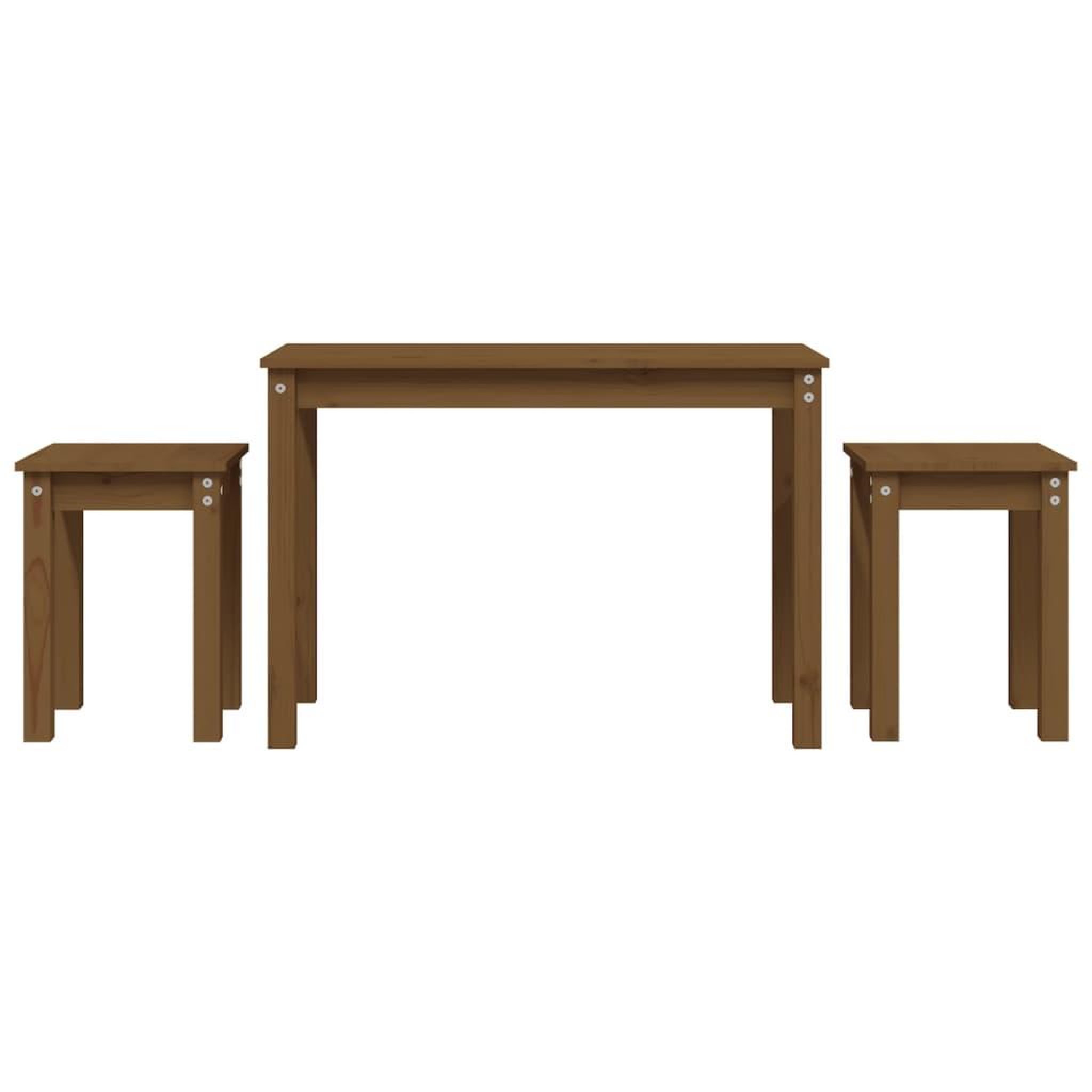 Voir la diapositive 2 : VIDAXL Tables gigognes 3 pcs Marron miel Bois de pin massif