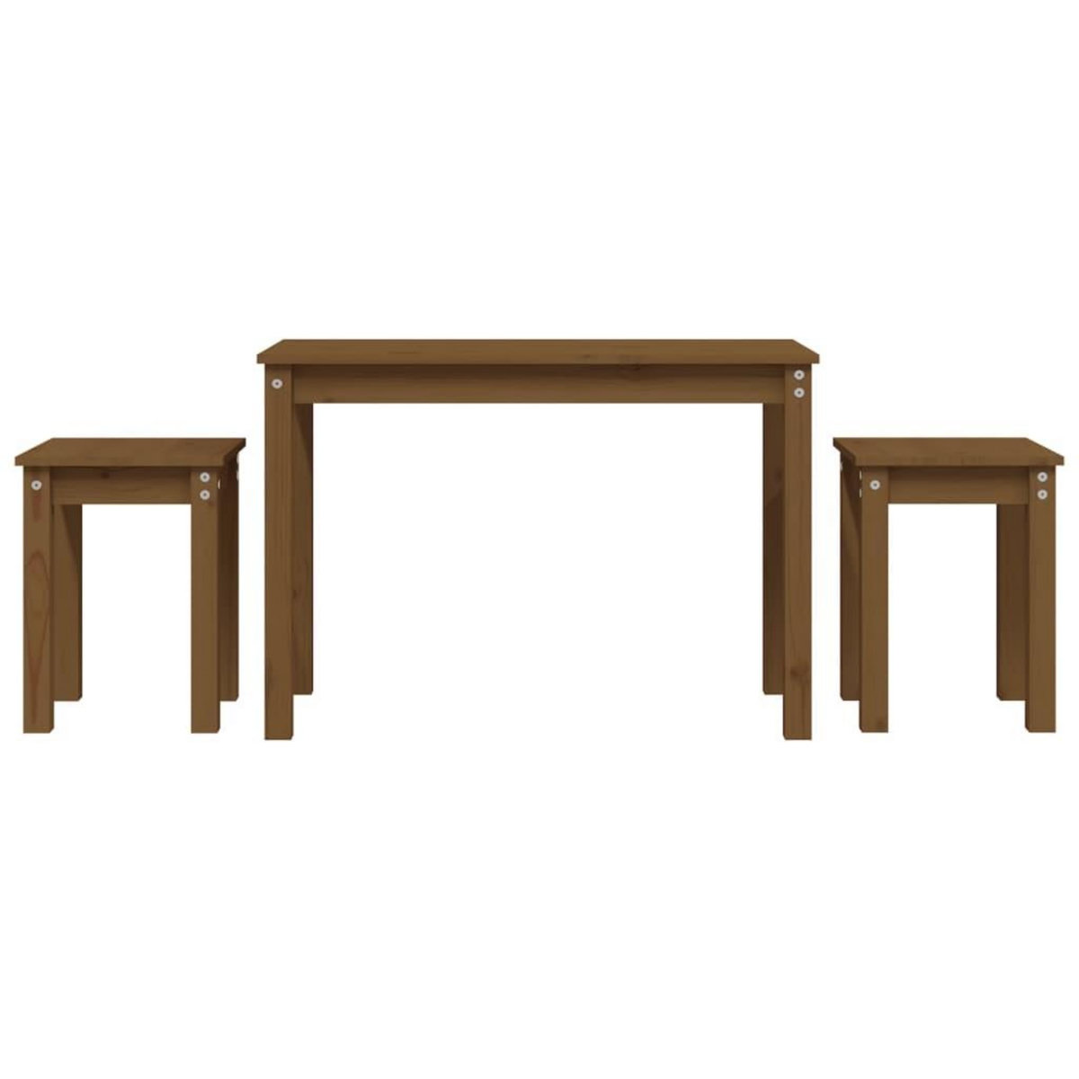 VIDAXL Tables gigognes 3 pcs Marron miel Bois de pin massif