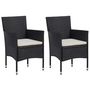 Voir la diapositive 3 : VIDAXL Ensemble a manger de jardin 3 pcs Noir
