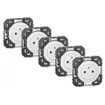 Legrand Lot de 5 prises avec terre Dooxie, LEGRAND, blanc