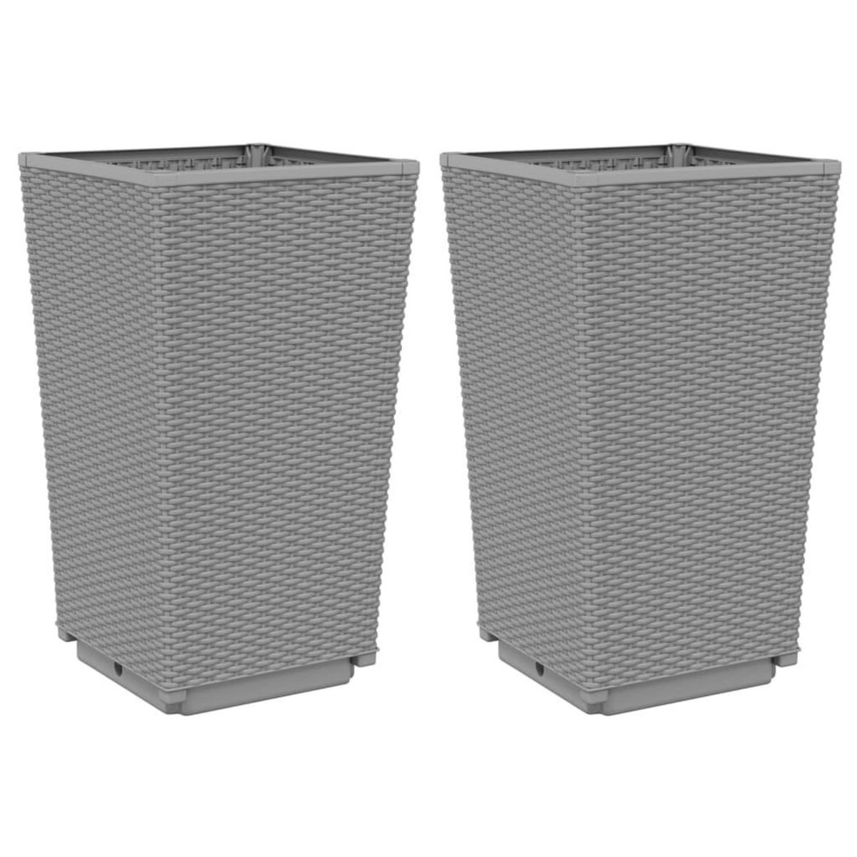 VIDAXL Jardinieres 2 pcs gris clair 32,5x32,5x57 cm polypropylene
