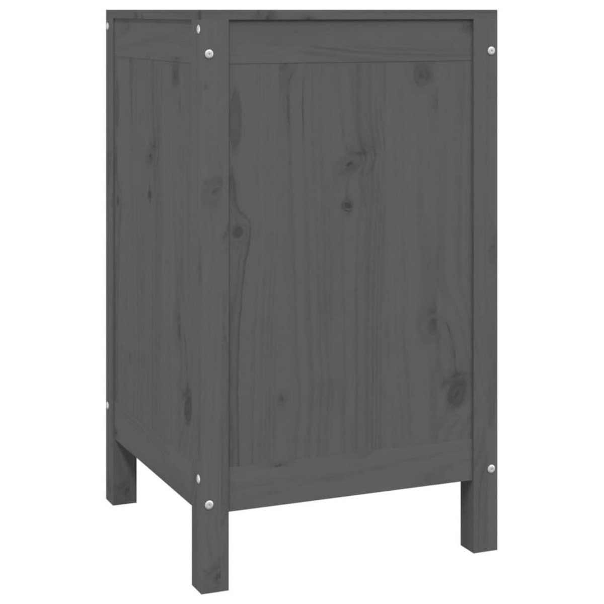VIDAXL Boîte a linge Gris 44x44x76 cm Bois massif de pin
