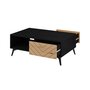 Voir la diapositive 2 : BEST MOBILIER Peter - table basse - effet bois et noir - 2 tiroirs et 1 niche - 104 cm