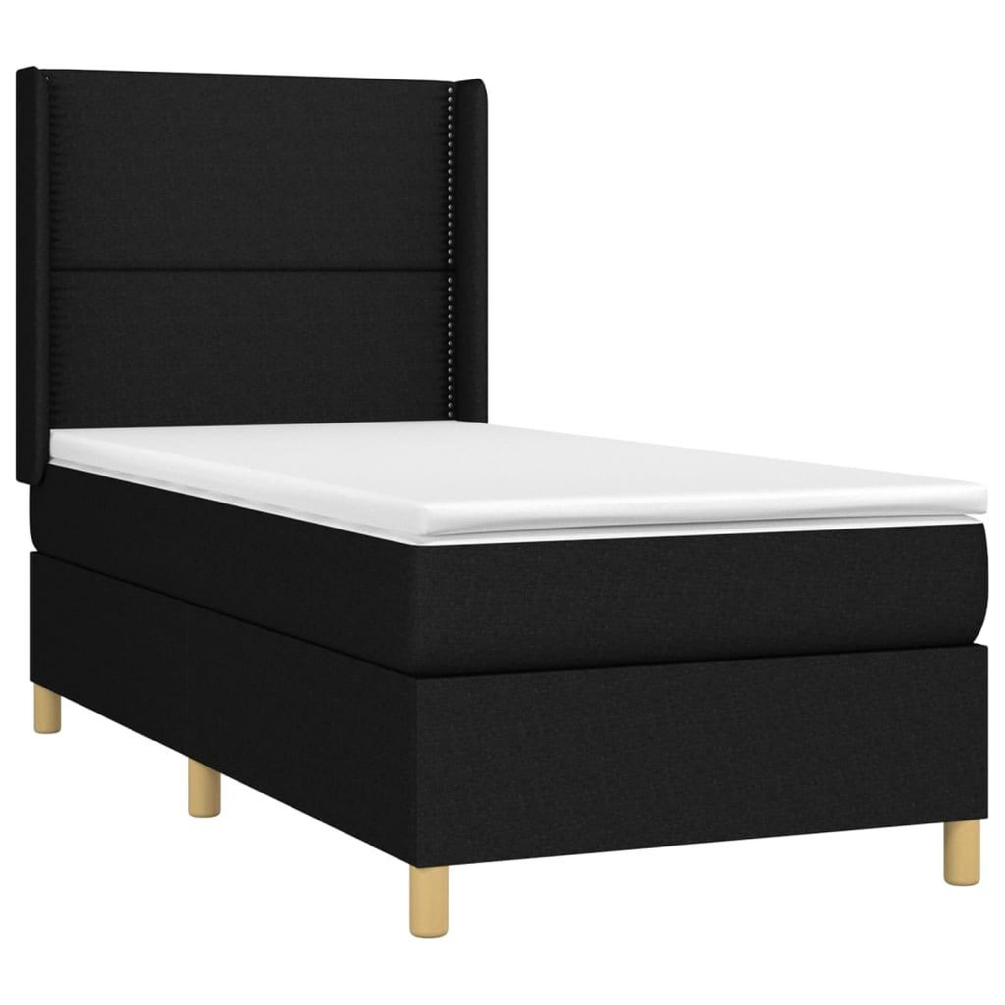 Voir la diapositive 4 : VIDAXL Sommier a lattes de lit matelas et LED Noir 80x200cm Tissu