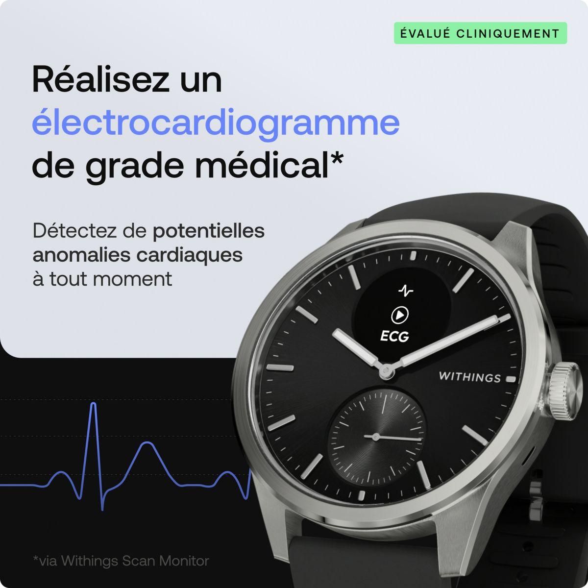 WITHINGS Montre santé Scanwatch 2 - 42mm Noire