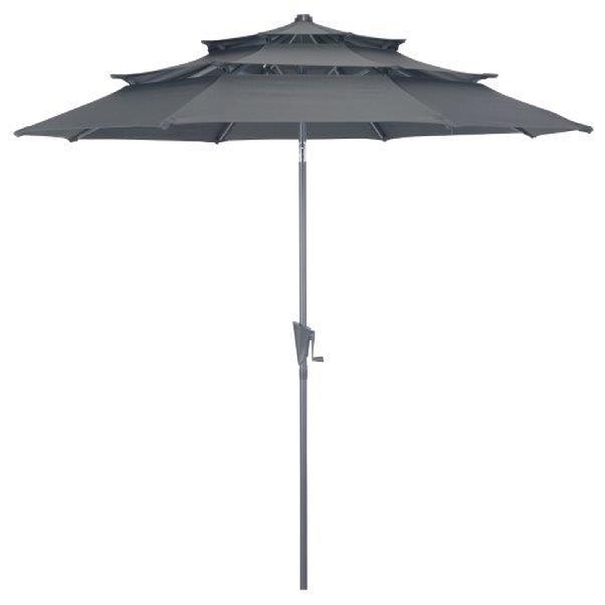 Proloisirs Parasol droit en aluminium 3 strates inclinable manivelle 300/6 cm - grey/gris