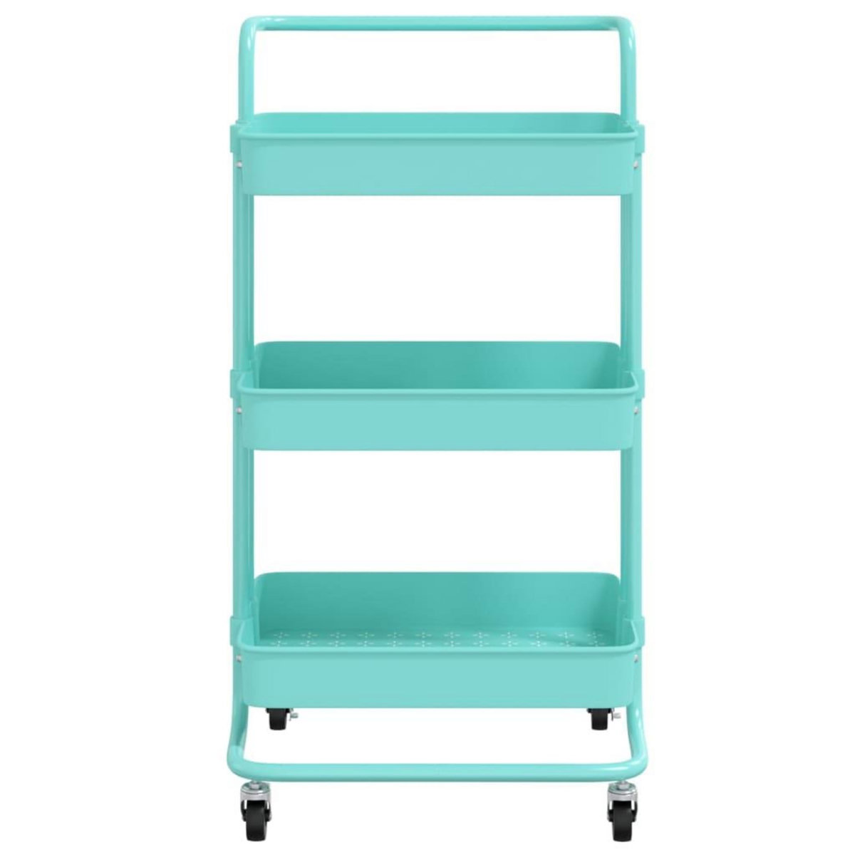 VIDAXL Chariot de cuisine 3 niveaux Turquoise 42x35x85 cm Fer et ABS
