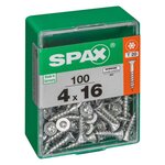 CENTRALE BRICO Lot de 100 vis acier tête autofraisée plate SPAX, Diam.4 mm x L.16 mm