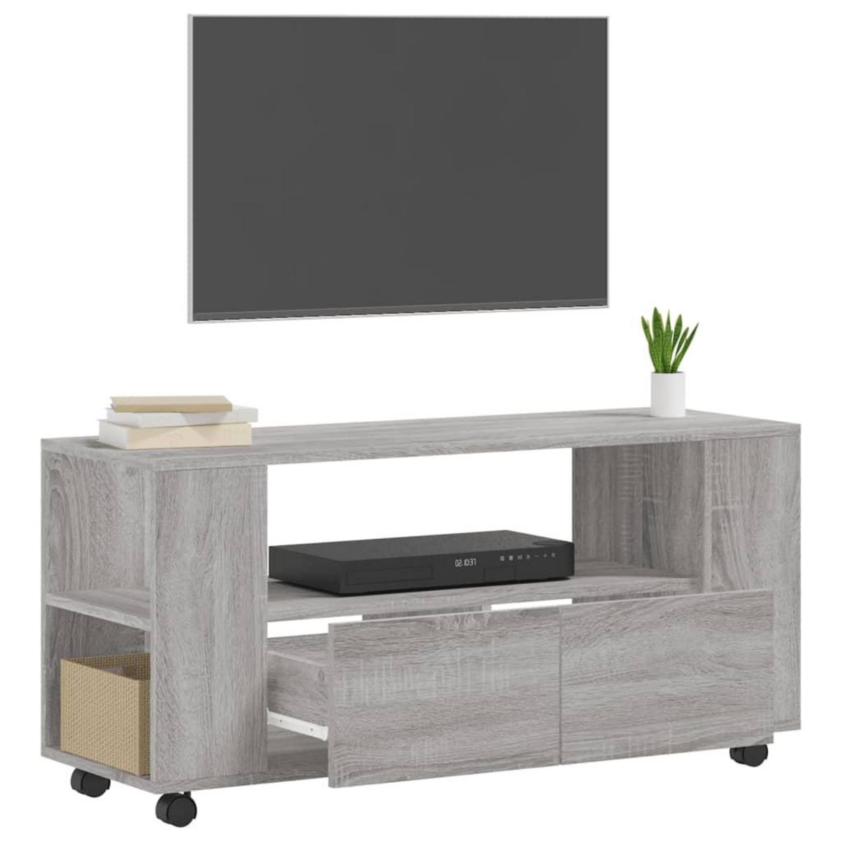 VIDAXL Meuble TV sonoma gris 102x34,5x43 cm bois d'ingenierie
