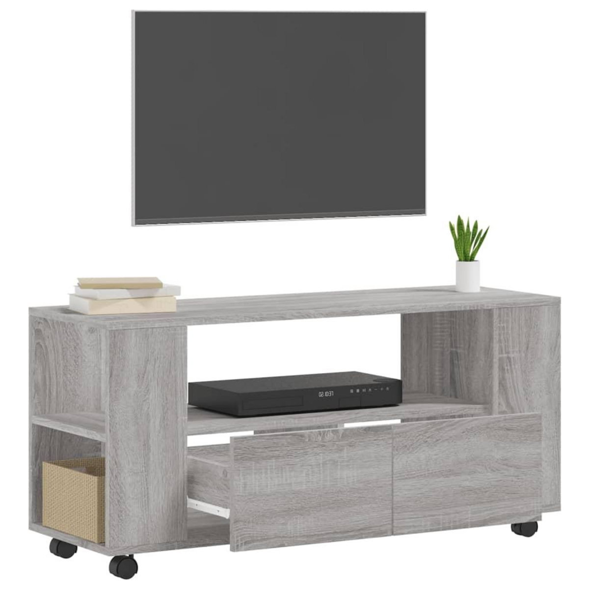 VIDAXL Meuble TV sonoma gris 102x34,5x43 cm bois d'ingenierie