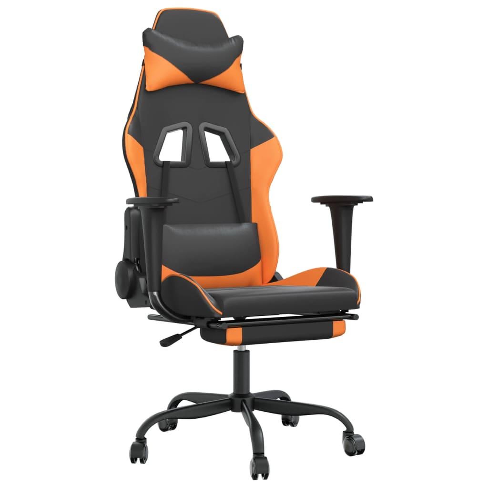 Voir la diapositive 2 : VIDAXL Chaise de jeu avec repose-pied Noir et orange Similicuir