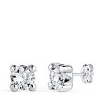 L'ATELIER D'AZUR Boucles d'Oreilles Or 18 Carats 750/000 Blanc Zirconium