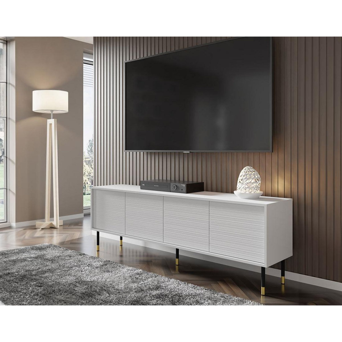BEST MOBILIER Novara - meuble tv - 4 portes - 180 cm
