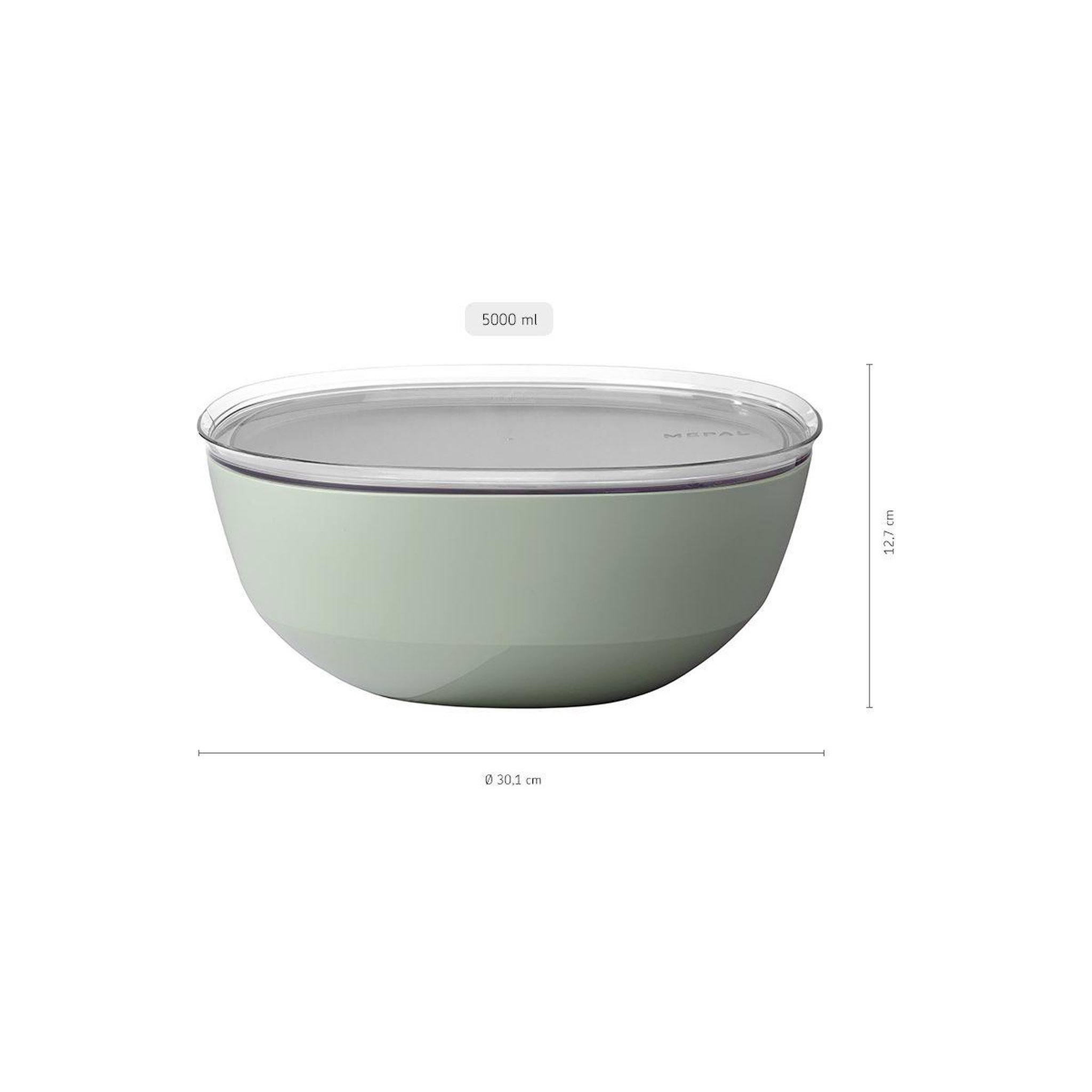Voir la diapositive 3 : MEPAL Saladier silueta avec couvercle nordic sage 5l