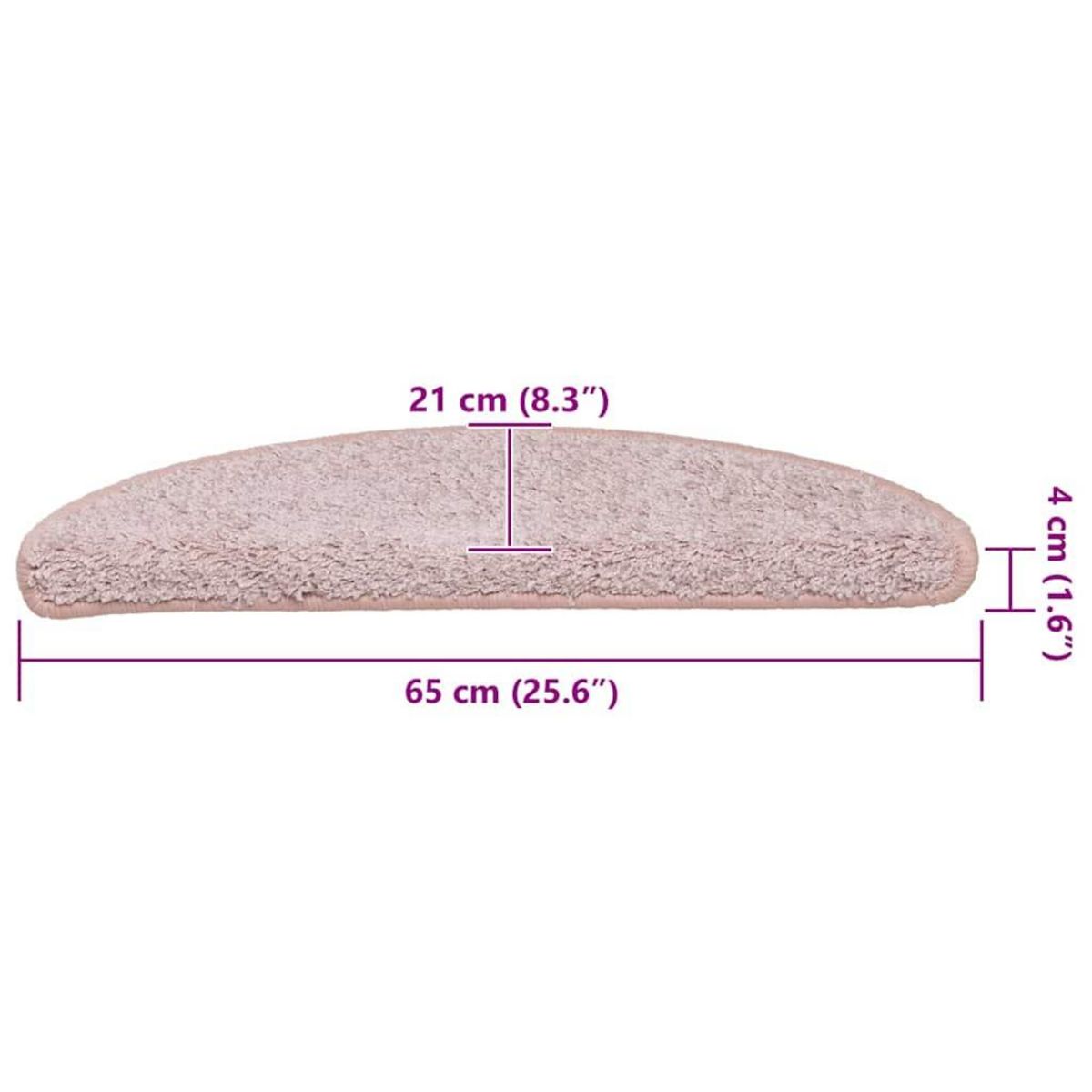 VIDAXL Tapis d'escalier 30 pcs rose clair 65x21x4 cm