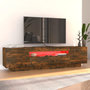 Voir la diapositive 4 : VIDAXL Meuble TV avec lumieres LED Chene fume 160x35x40 cm