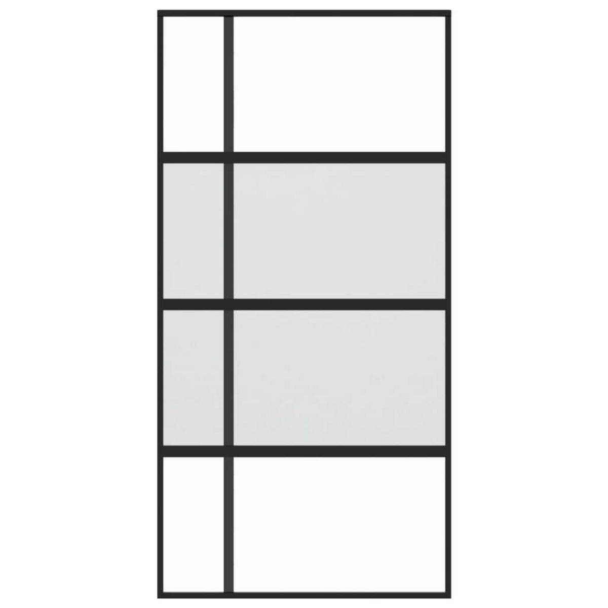 VIDAXL Porte coulissante noir 102,5x205 cm verre trempe aluminium