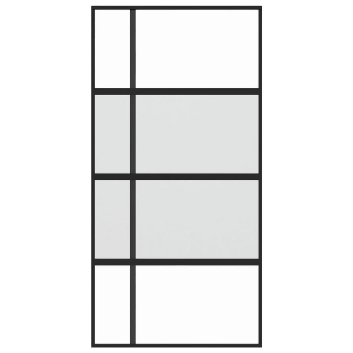 VIDAXL Porte coulissante noir 102,5x205 cm verre trempe aluminium