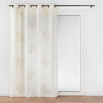 Paris Prix Rideau Voilage à Œillets Imprimé  Lotus  140x240cm Beige