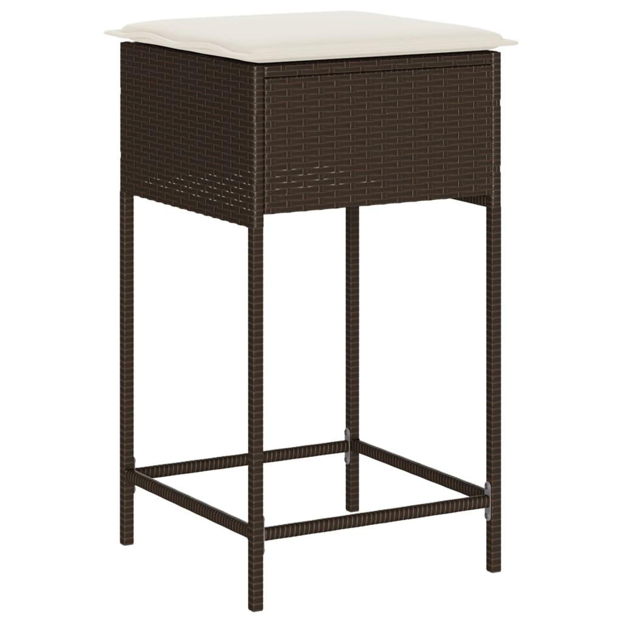 Voir la diapositive 4 : VIDAXL Ensemble de bar de jardin avec coussins 5 pcs marron poly rotin