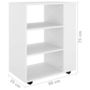 Voir la diapositive 6 : VIDAXL Armoire a roulettes Blanc 60x35x75 cm Bois d'ingenierie