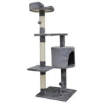 MARKET24 JASPER Arbre a chat gris 40 x 40 x 114 cm -3 plateformes, 1 niche, poteaux a griffer