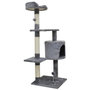 Voir la diapositive 1 : MARKET24 JASPER Arbre a chat gris 40 x 40 x 114 cm -3 plateformes, 1 niche, poteaux a griffer