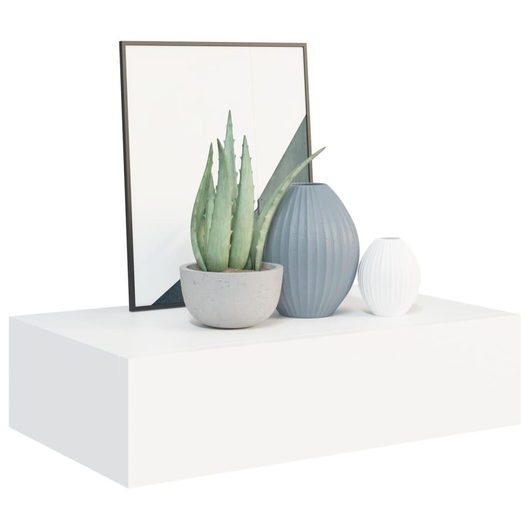 Voir la diapositive 3 : VIDAXL Etageres a tiroirs murales 2 pcs Blanc 40x23,5x10 cm MDF