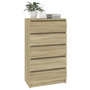 Voir la diapositive 4 : VIDAXL Commode Chene sonoma 60x36x103 cm Bois d'ingenierie
