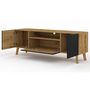 Voir la diapositive 2 : BEST MOBILIER Velato - meuble tv - effet bois et noir - 160 cm