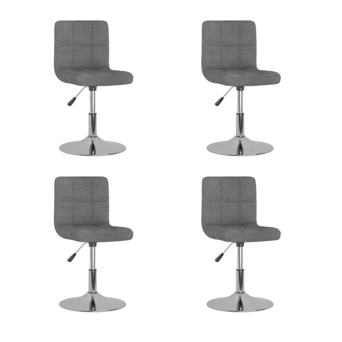 VIDAXL Chaises pivotantes a manger lot de 4 Gris clair Tissu