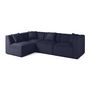 Voir la diapositive 3 : LISA DESIGN Nova - canapé modulable d'angle gauche - 5 places - avec pouf d'appoint - en velours