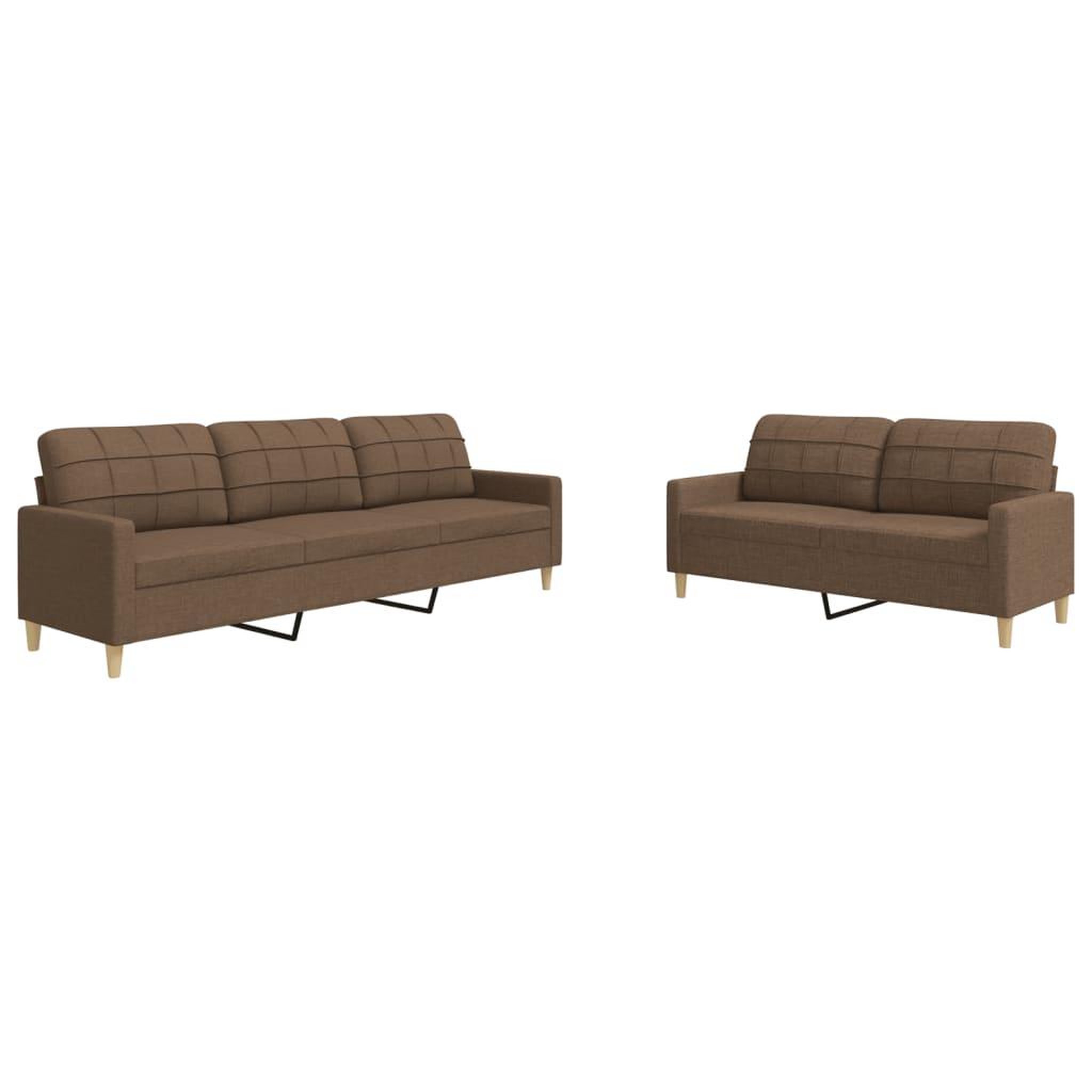 Voir la diapositive 2 : VIDAXL Ensemble de canapes 2 pcs marron tissu