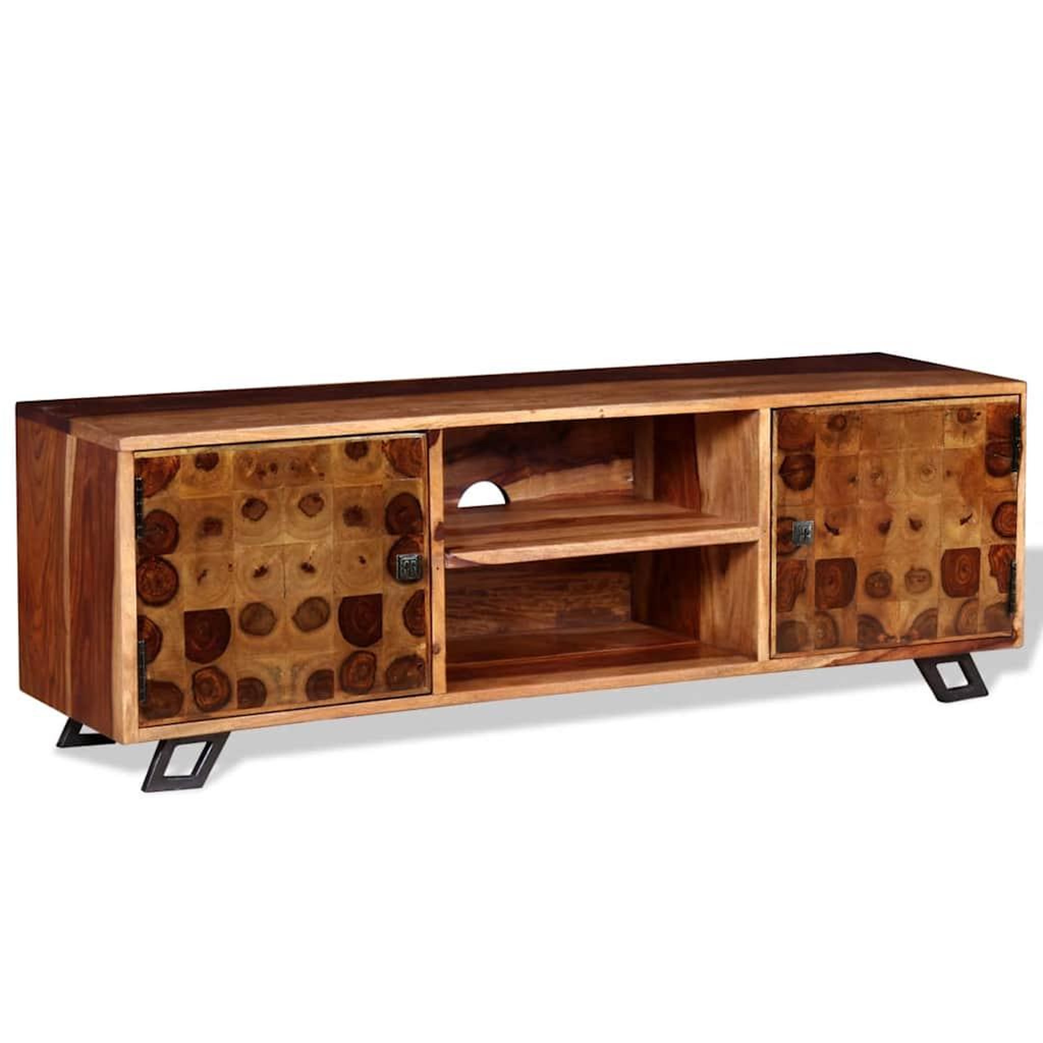 Voir la diapositive 5 : VIDAXL Meuble TV Bois massif 120x30x40 cm