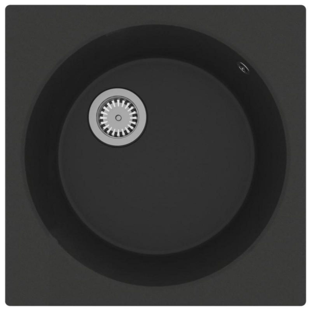 VIDAXL Évier de cuisine avec trou de trop plein Noir Granit