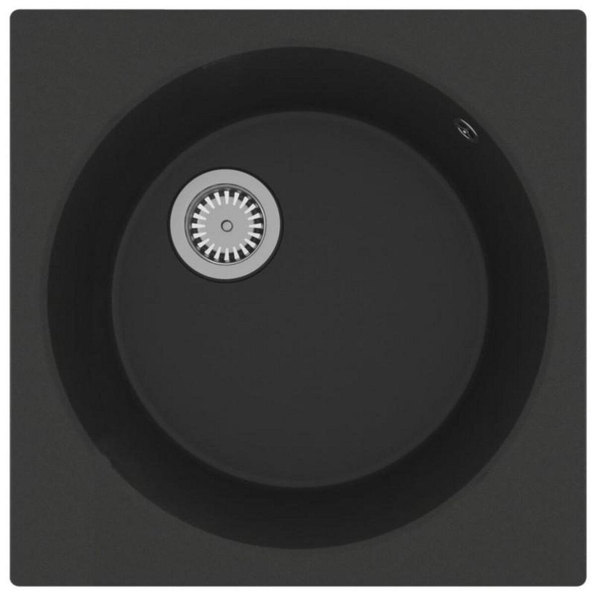 VIDAXL Évier de cuisine avec trou de trop plein Noir Granit