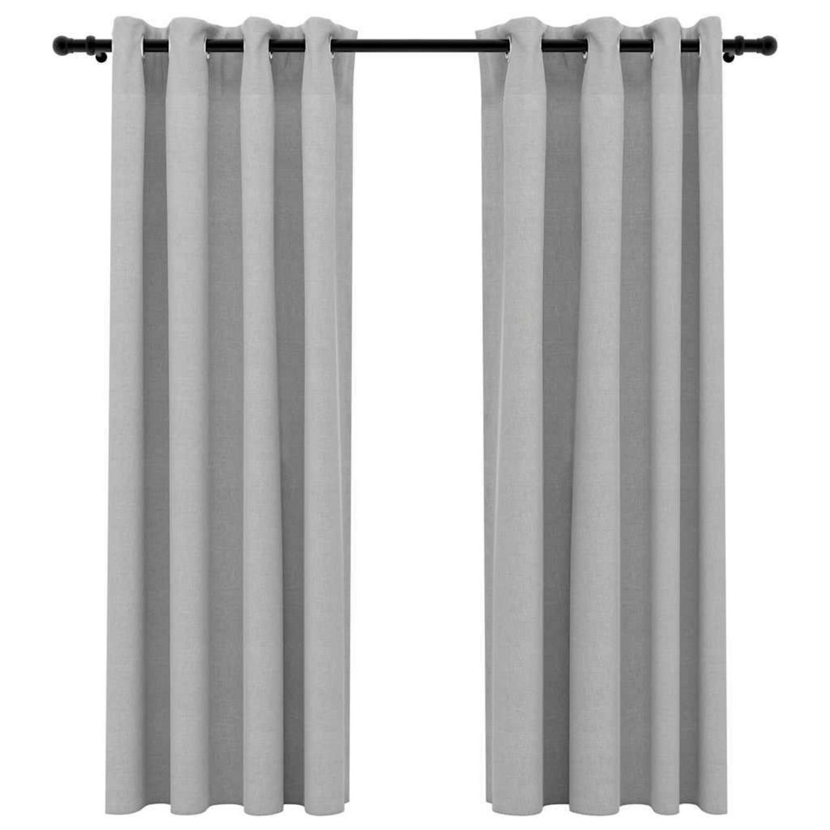 VIDAXL Rideaux occultants Aspect lin avec œillets 2 pcs Gris 140x175cm