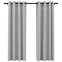 Voir la diapositive 2 : VIDAXL Rideaux occultants Aspect lin avec œillets 2 pcs Gris 140x175cm