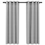 Voir la diapositive 2 : VIDAXL Rideaux occultants Aspect lin avec œillets 2 pcs Gris 140x175cm