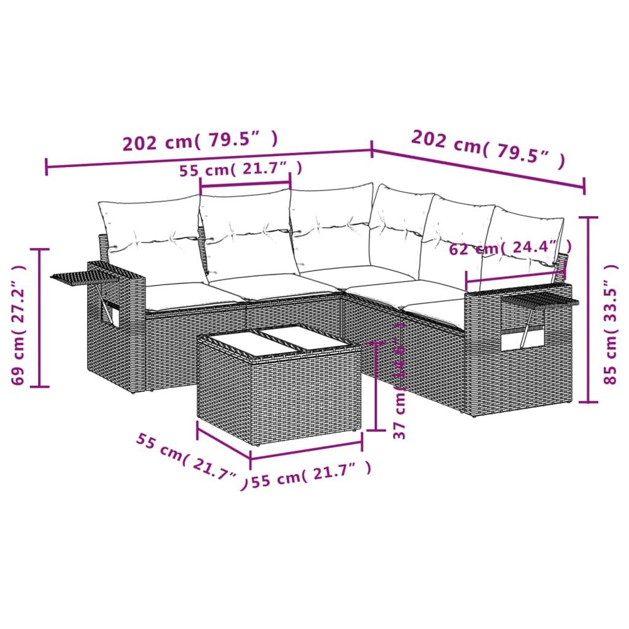Voir la diapositive 3 : VIDAXL Salon de jardin 6 pcs avec coussins noir resine tressee
